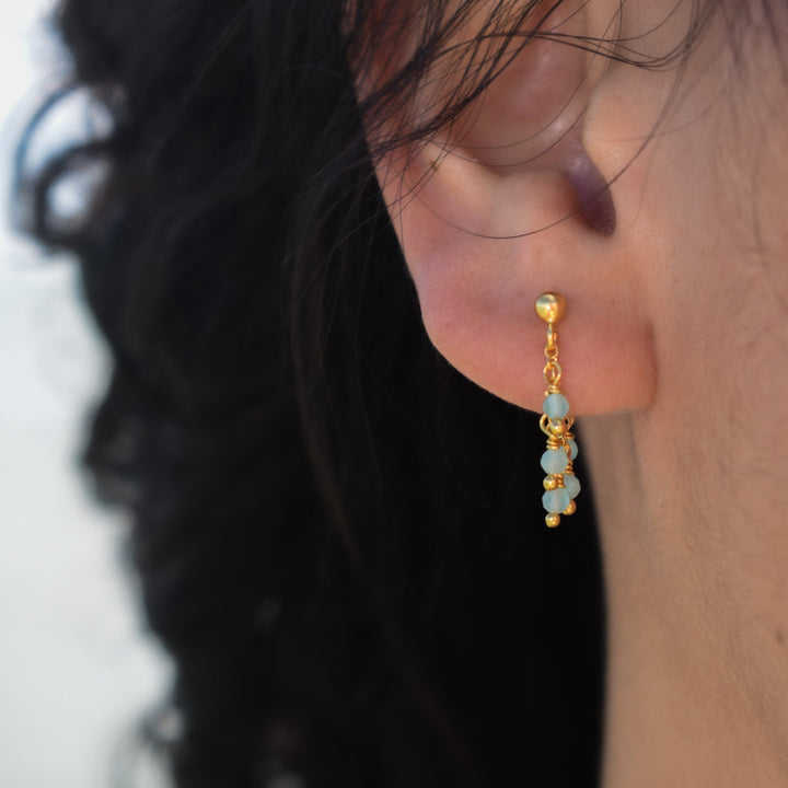 Gold Vermeil Amazonite Chain Earrings