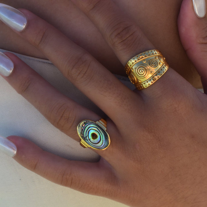 Gold Vermeil Large Boho Coil Band Ring