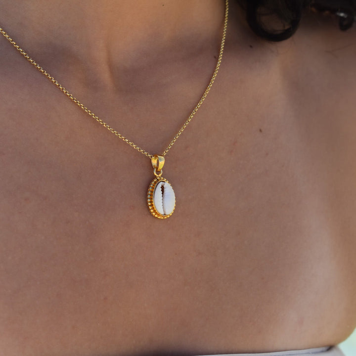 Gold Vermeil Cowrie Shell Necklace
