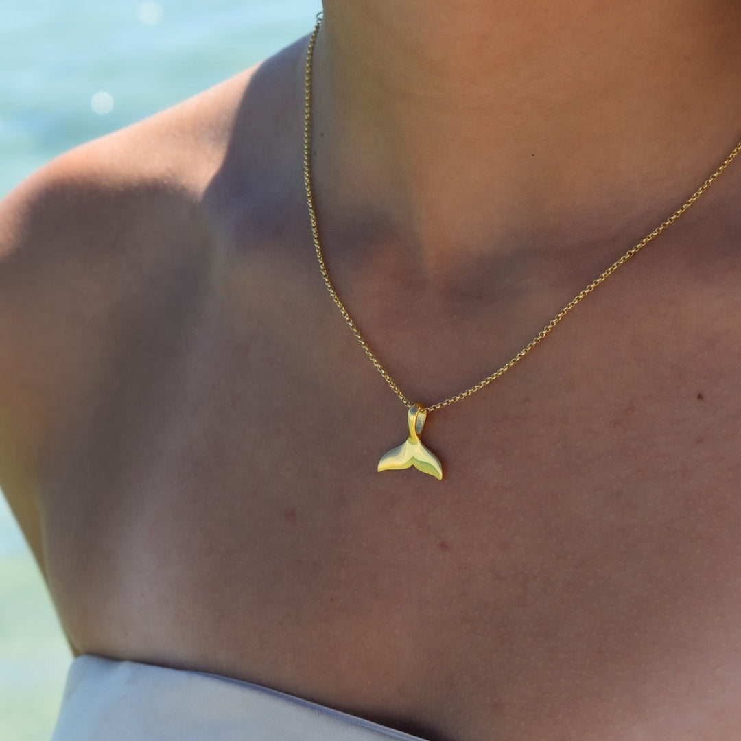 Gold Vermeil Whale Tail Necklace