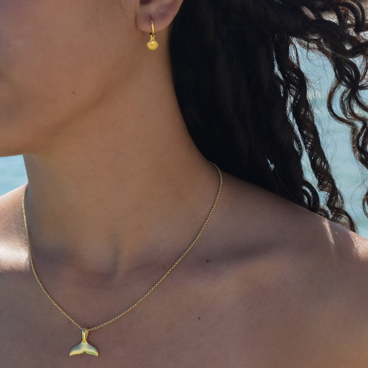 Gold Vermeil Seashell Hoop Earrings