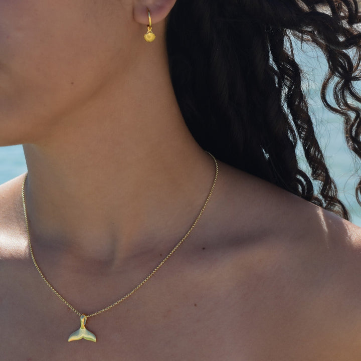 Gold Vermeil Whale Tail Necklace
