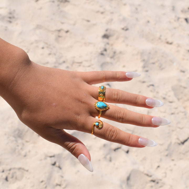 Gold Vermeil Turquoise Boho Band