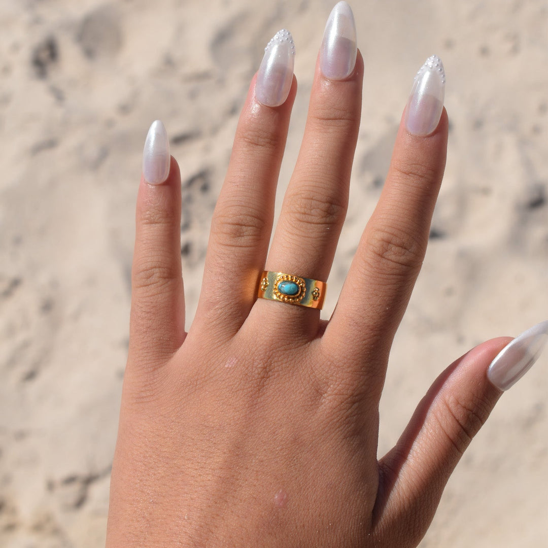 Gold Vermeil Turquoise Boho Band