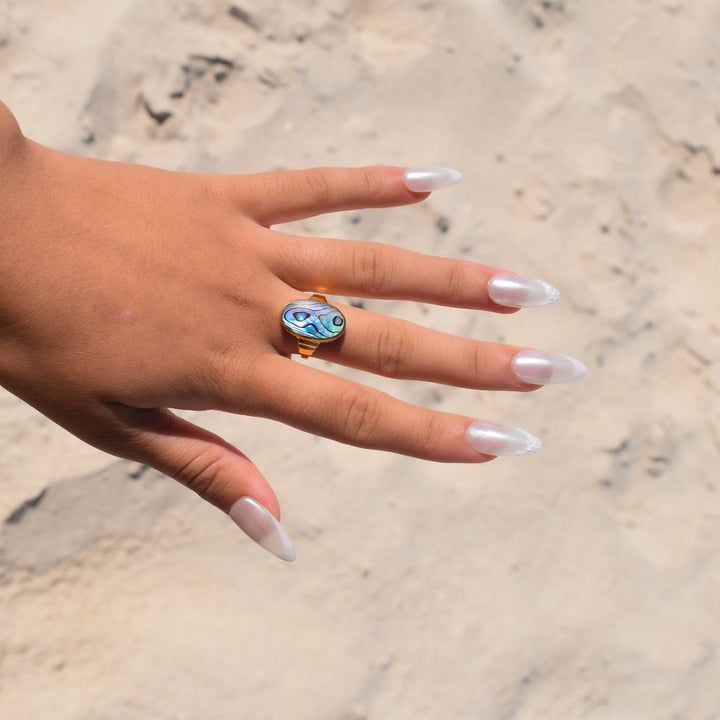 Gold Vermeil Paua Shell Statement Ring