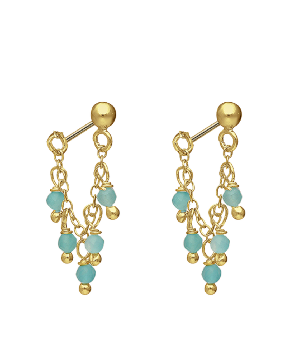 Gold Vermeil Amazonite Chain Earrings