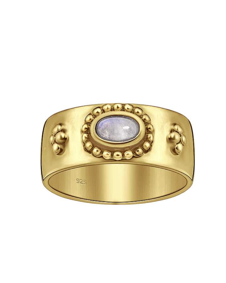 Gold Vermeil Moonstone Boho Band