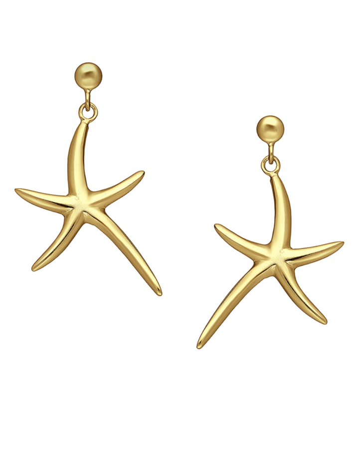 Gold Vermeil Starfish Drop Earrings