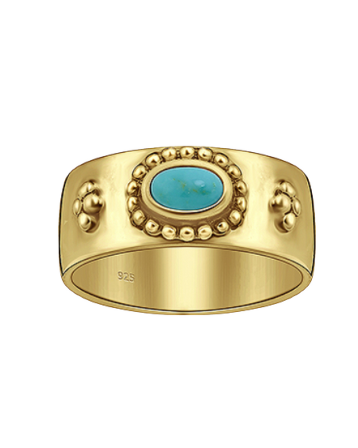 Gold Vermeil Turquoise Boho Band