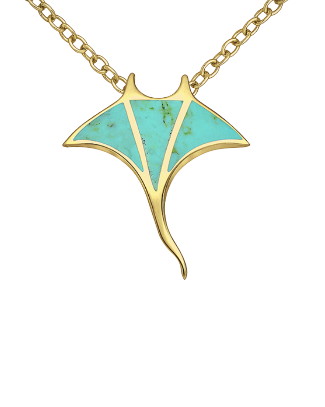 Gold Vermeil Turquoise Manta Ray Necklace