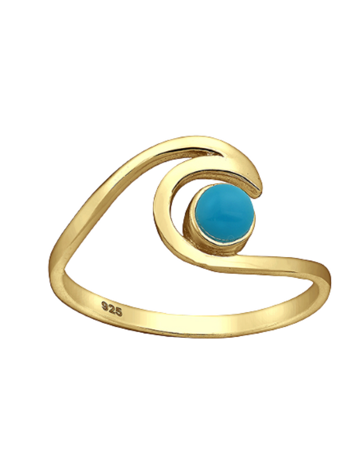Gold Vermeil Turquoise Wave Ring