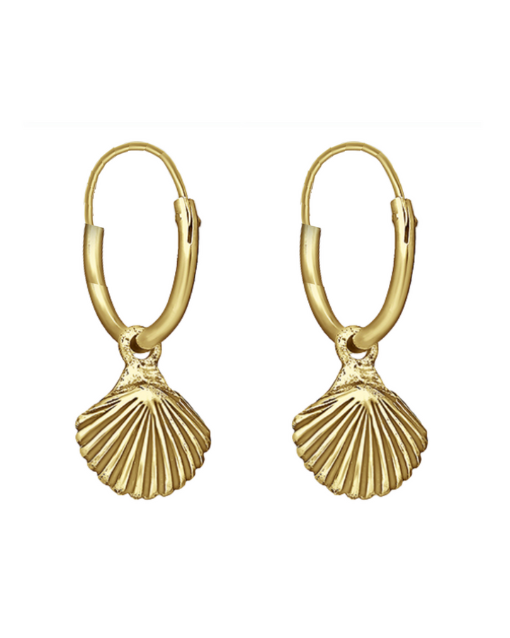 Gold Vermeil Seashell Hoop Earrings