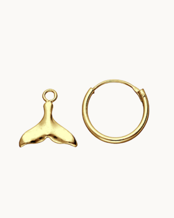 Gold Vermeil Whale Tail Hoop Earrings