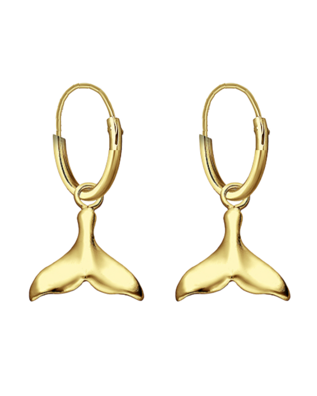 Gold Vermeil Whale Tail Hoop Earrings