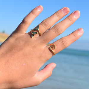 Gold Whale Tail Ring, Ocean Lover Gift, Beach Jewellery, Whale Jewellery