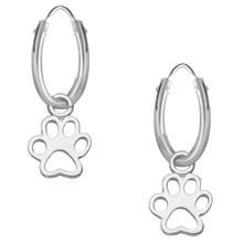 Load image into Gallery viewer, Paw Print Hoops