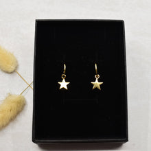 Load image into Gallery viewer, 14k Gold Star Hoops