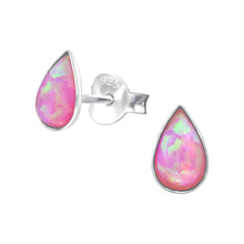 Load image into Gallery viewer, Pink Opalite Pear Ear Studs