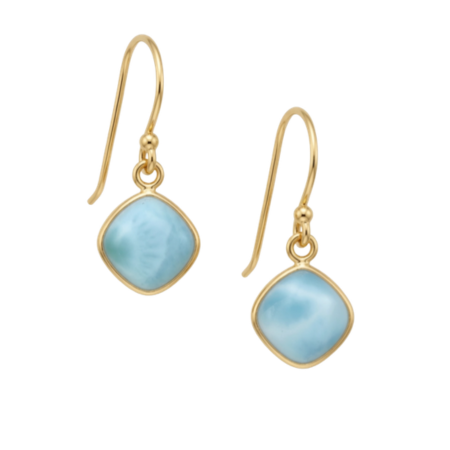 Larimar Hook Earrings | Gold Vermeil