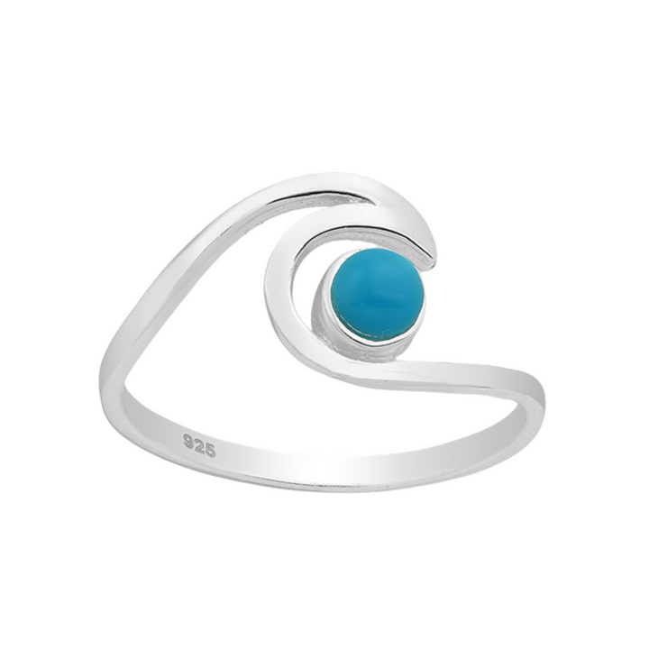 Turquoise Wave Ring | Sterling Silver