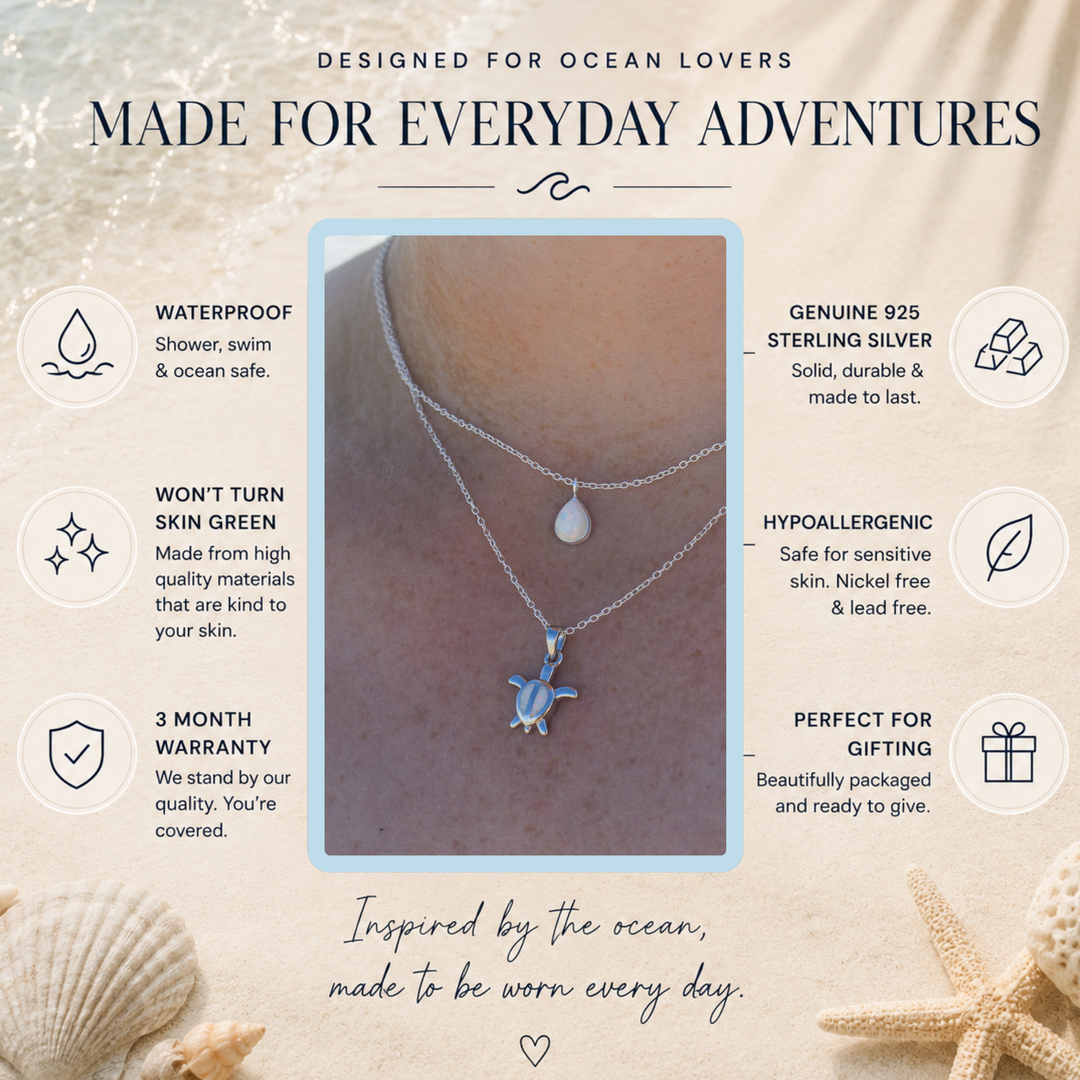 White Opal Necklace – Sterling Silver Teardrop Pendant