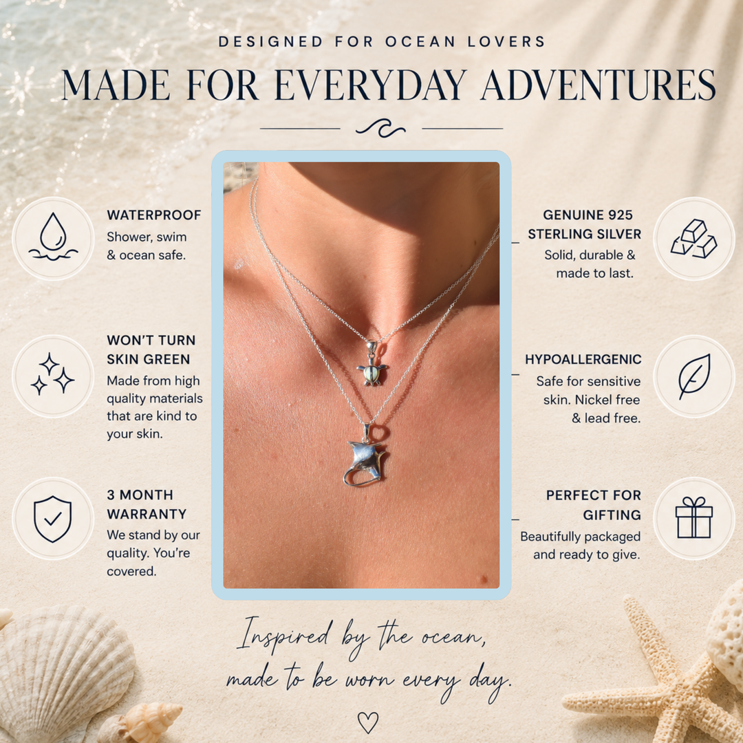 Manta Ray Necklace | Sterling Silver Ocean Pendant