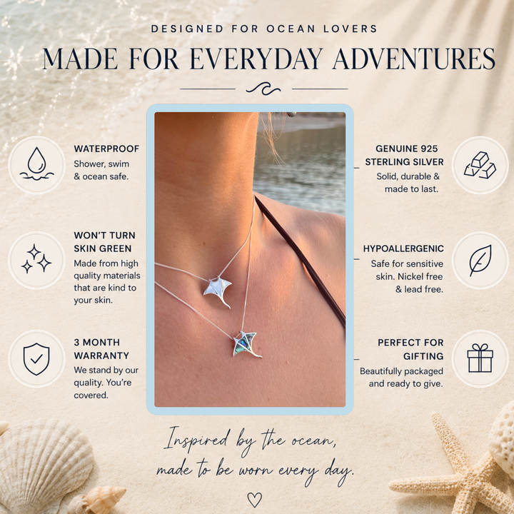 Manta Ray Necklace | Mother of Pearl