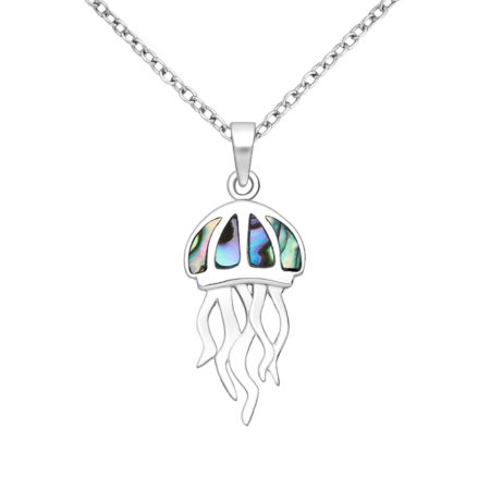 Pāua Shell Jellyfish Necklace | Sterling Silver