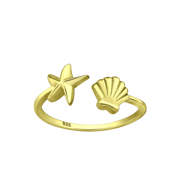 Seashell and Starfish Ring