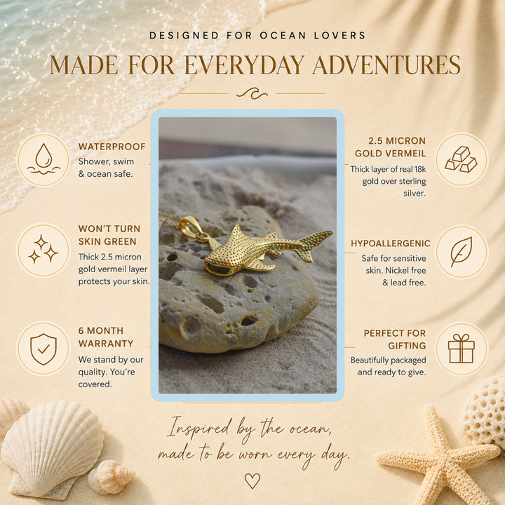 Gold Vermeil Whale Shark Necklace