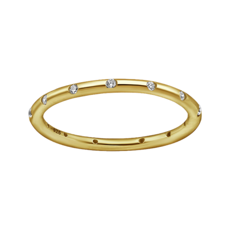 Cubic Zirconia Stacking Ring | Gold Vermeil