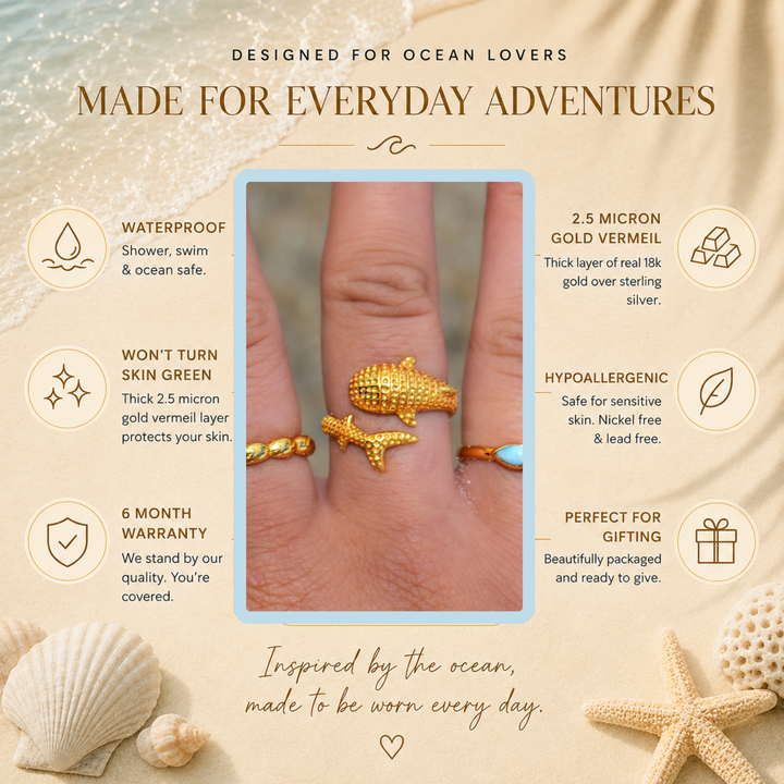 Whale Shark Ring | Gold Vermeil