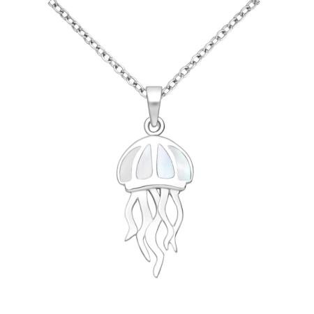 Mother of Pearl Jellyfish Necklace | Sterling Silver