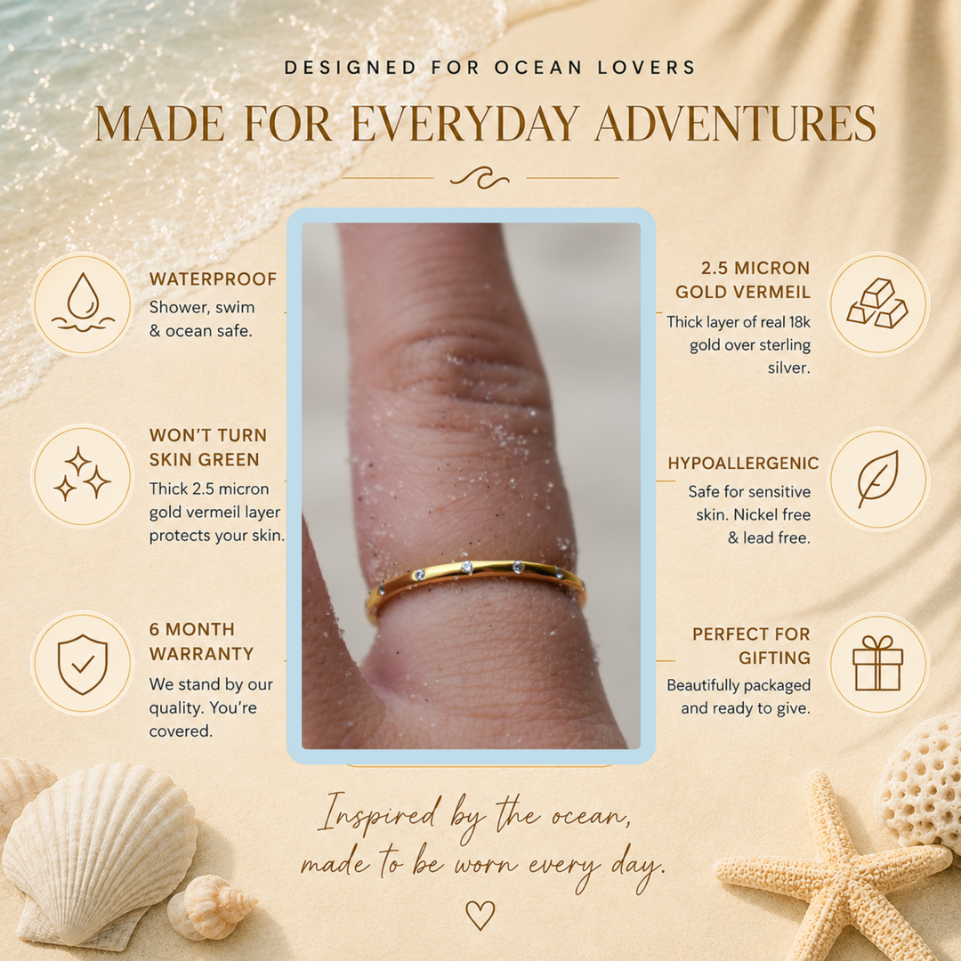 Cubic Zirconia Stacking Ring | Gold Vermeil