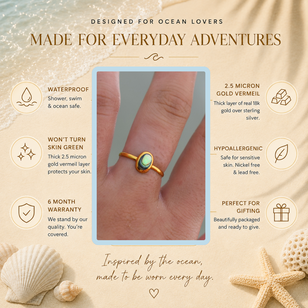 Pāua Shell Ring | Gold Vermeil