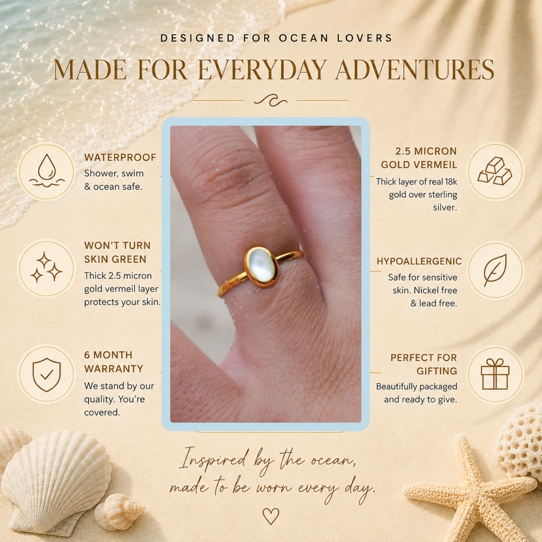 Mother of Pearl Ring | Gold Vermeil