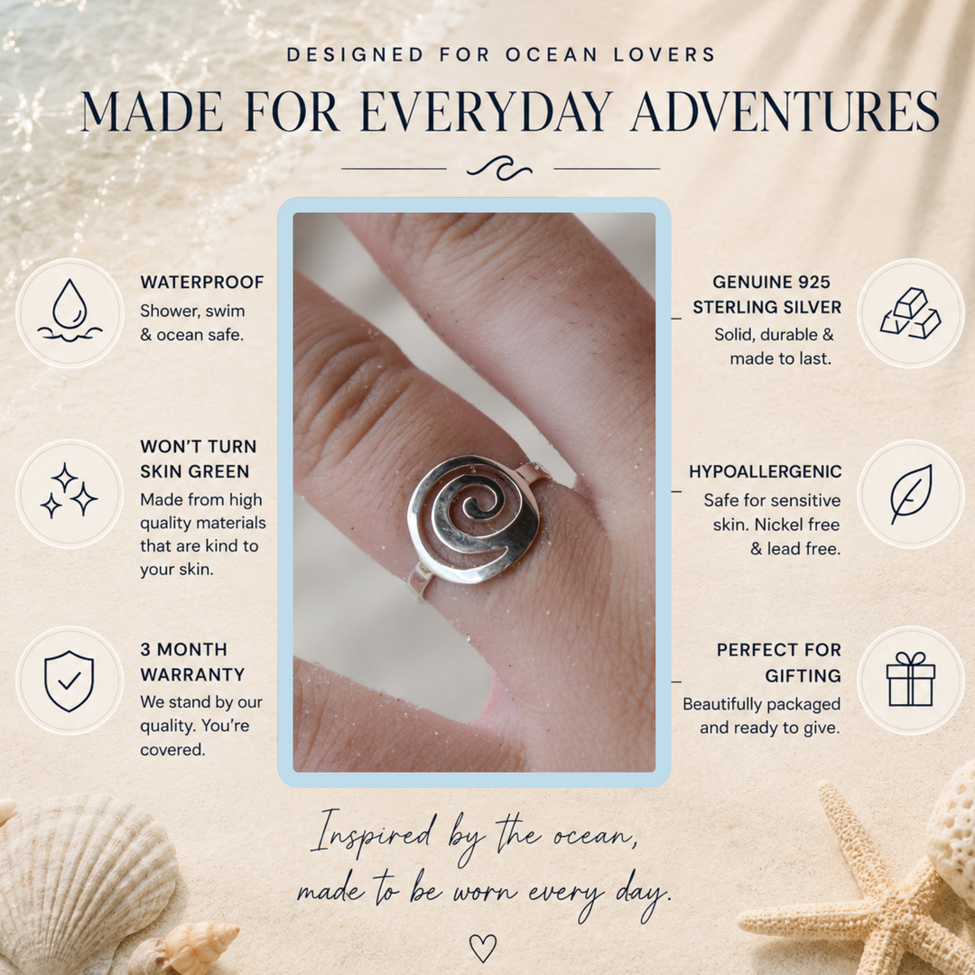 Spiral Wave Ring | Sterling Silver