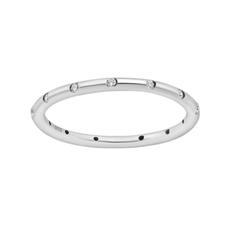 Cubic Zirconia Stacking Ring | Sterling Silver