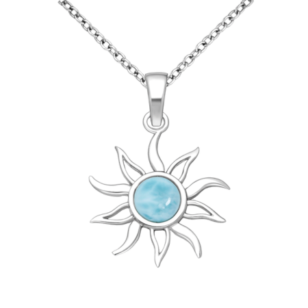 Larimar Sun Necklace | Gold Vermeil