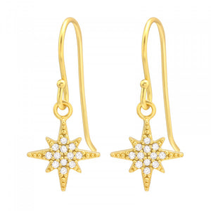 Gold Star Hook Earrings