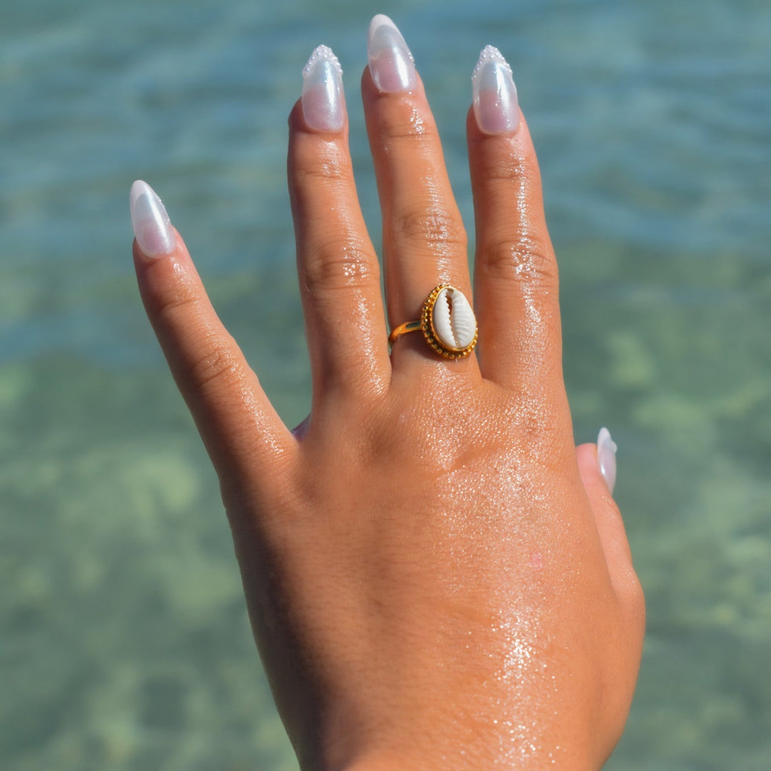 Gold Vermeil Cowrie Shell Ring