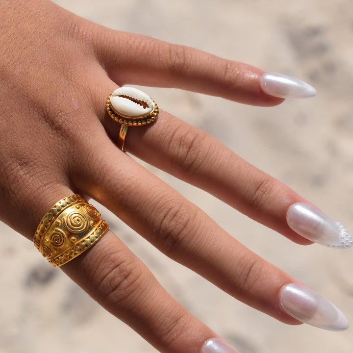 Gold Vermeil Cowrie Shell Ring