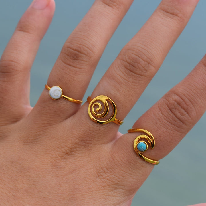 Spiral Wave Ring | Gold Vermeil
