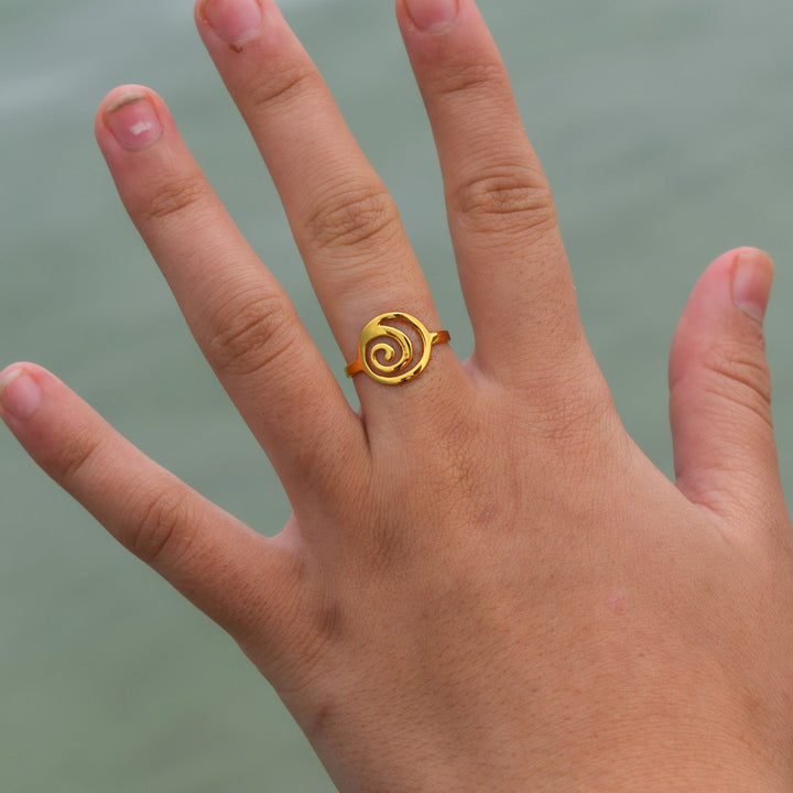 Spiral Wave Ring | Gold Vermeil