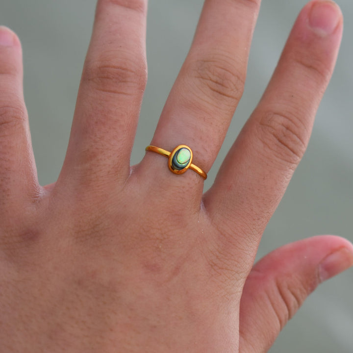 Pāua Shell Ring | Gold Vermeil