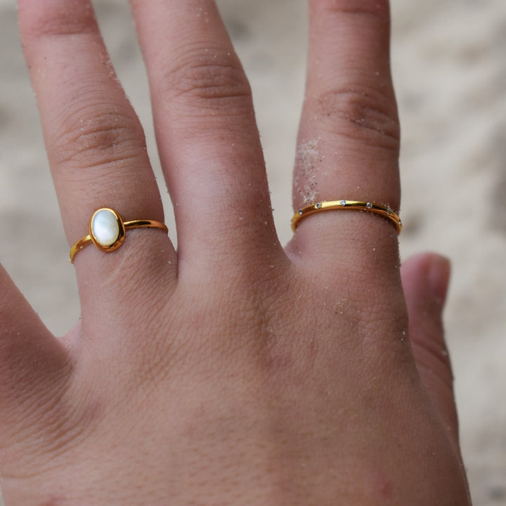 Cubic Zirconia Stacking Ring | Gold Vermeil