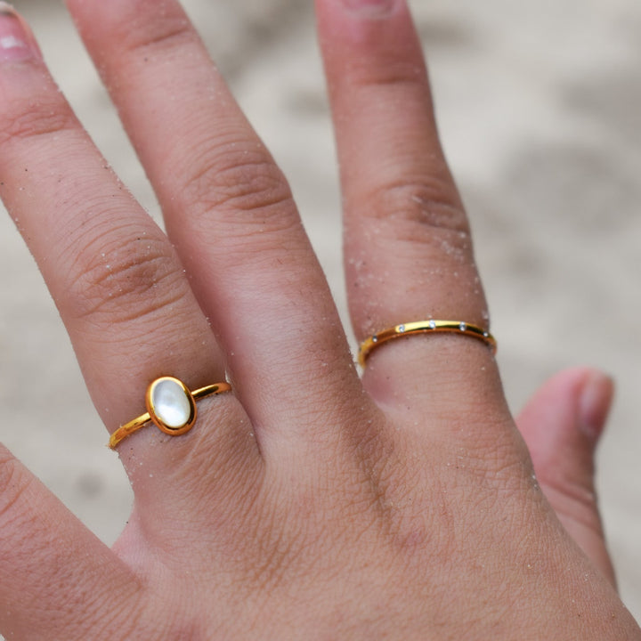 Cubic Zirconia Stacking Ring | Gold Vermeil