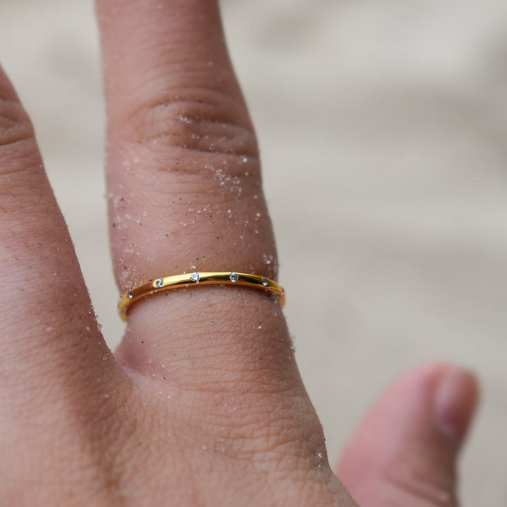Cubic Zirconia Stacking Ring | Gold Vermeil