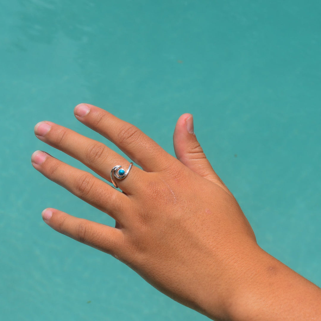 Turquoise Wave Ring | Sterling Silver