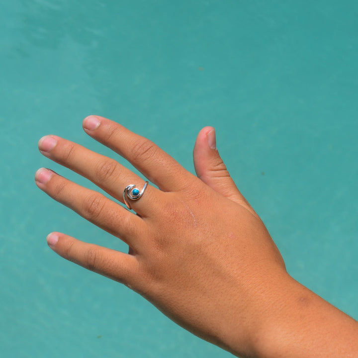 Turquoise Wave Ring | Sterling Silver